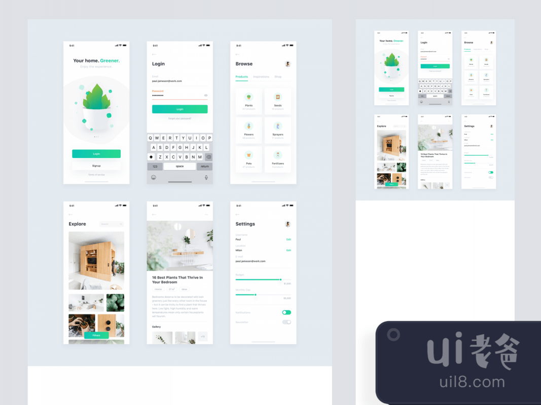 Plant UI Kit for Figma and Adobe XD No 1