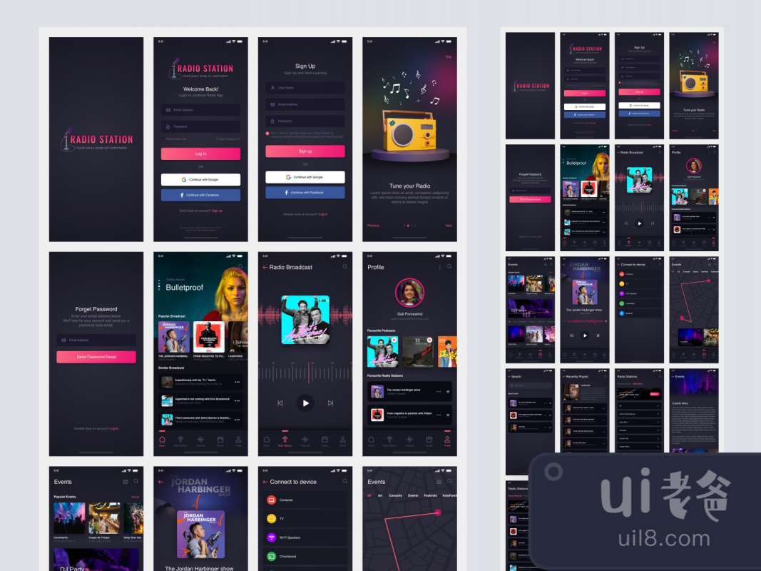 Podcast App Free UI Kit for Adobe XD for Figma and Adobe XD No 1