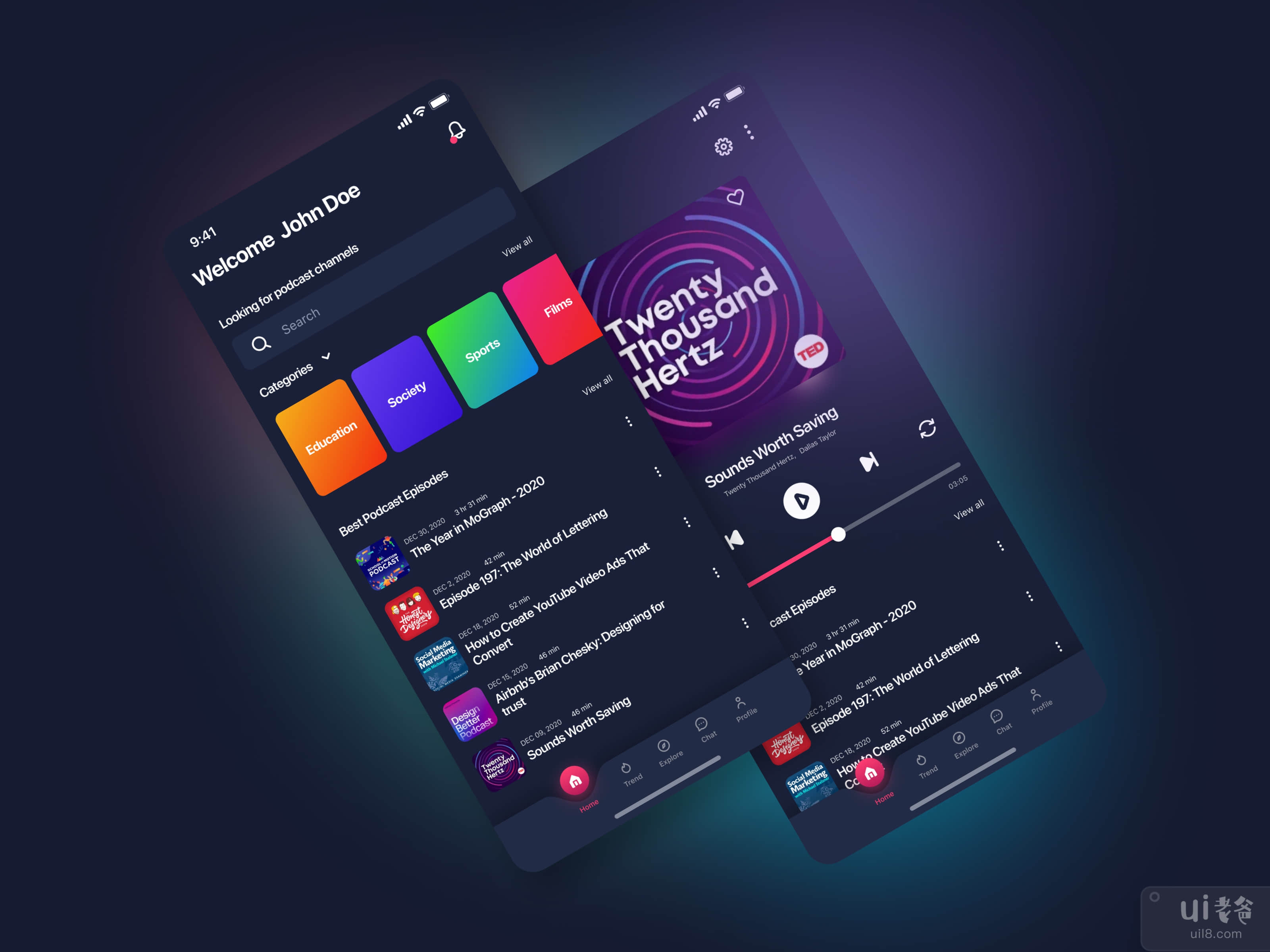 Podcast Mobile App for Figma and Adobe XD No 3