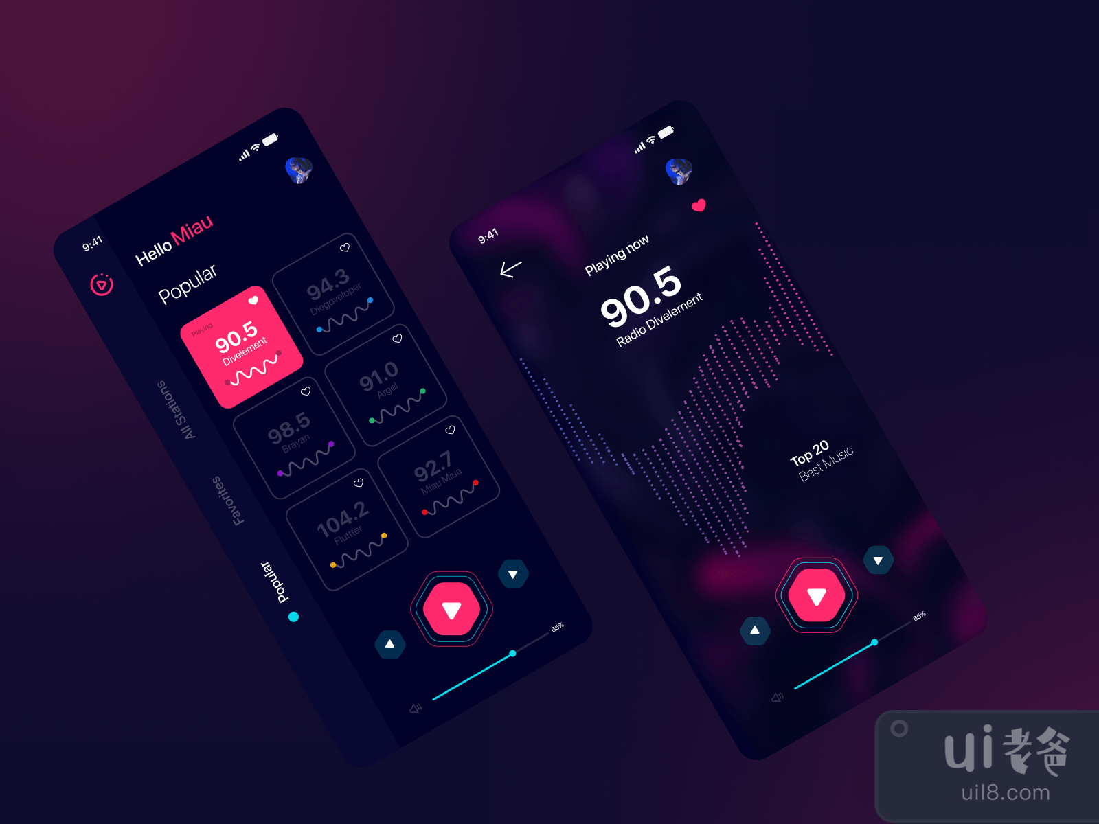 Radio App Concept for Figma and Adobe XD No 2