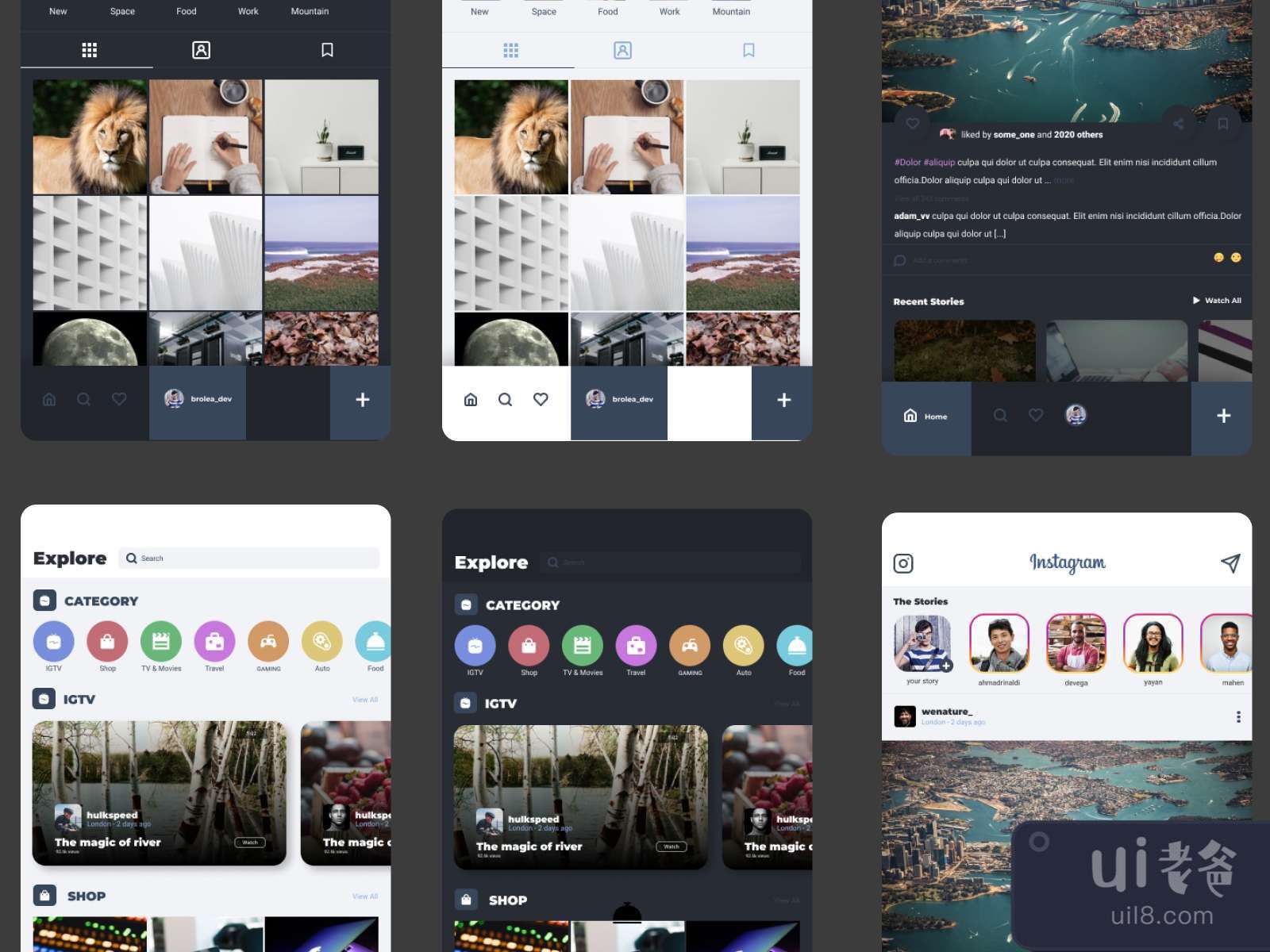 Redesign for Instagram for Figma and Adobe XD No 2