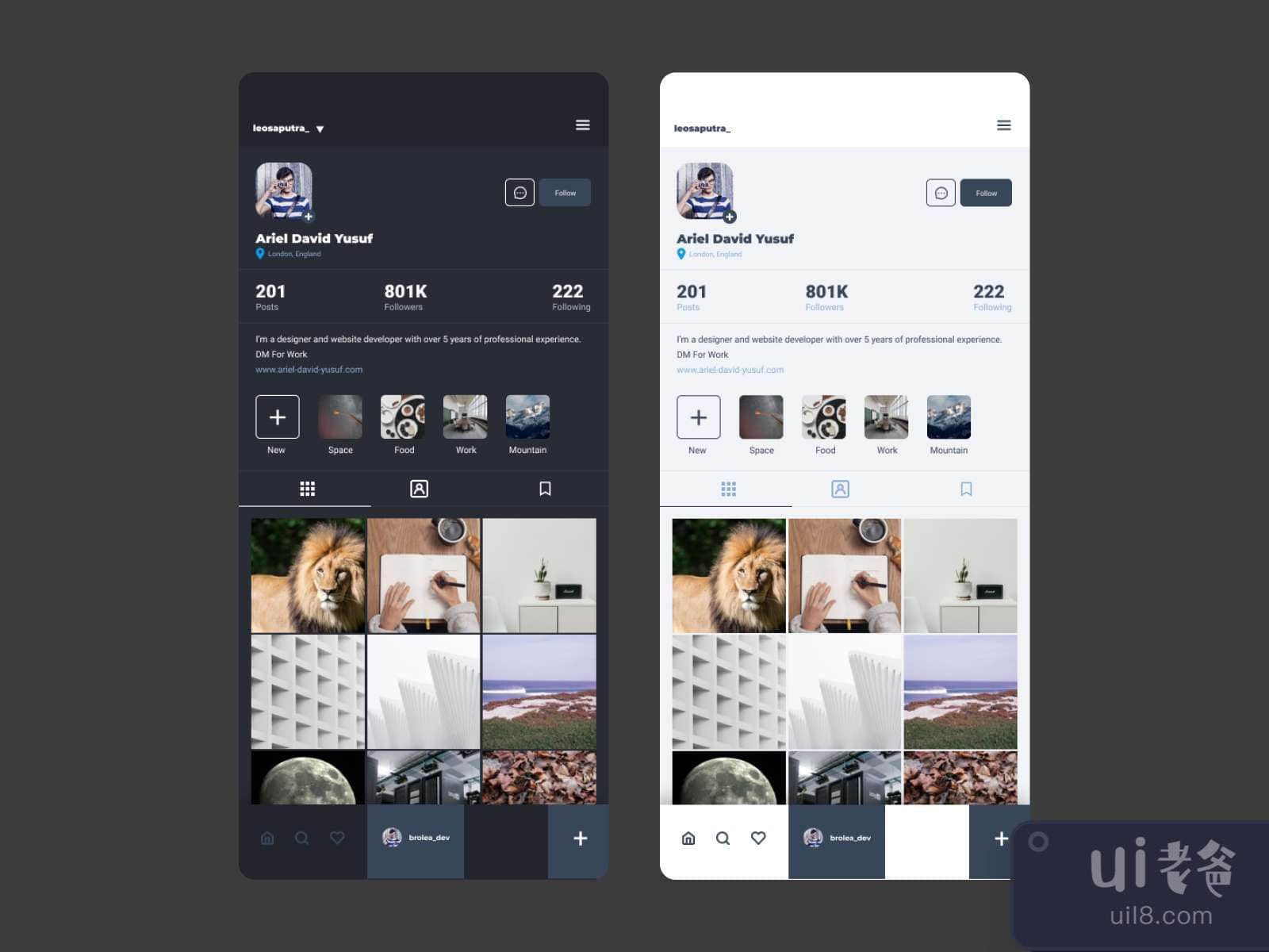 Redesign for Instagram for Figma and Adobe XD No 3