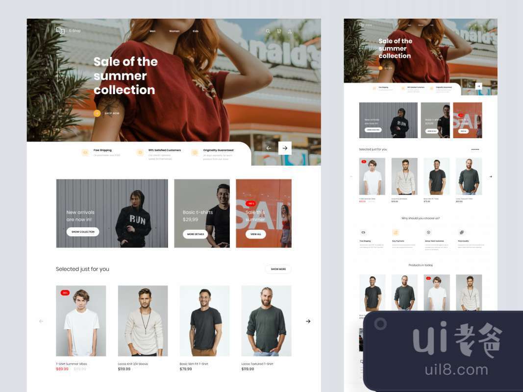 Responsive eCommerce UI Kit for Adobe XD for Figma and Adobe XD No 1