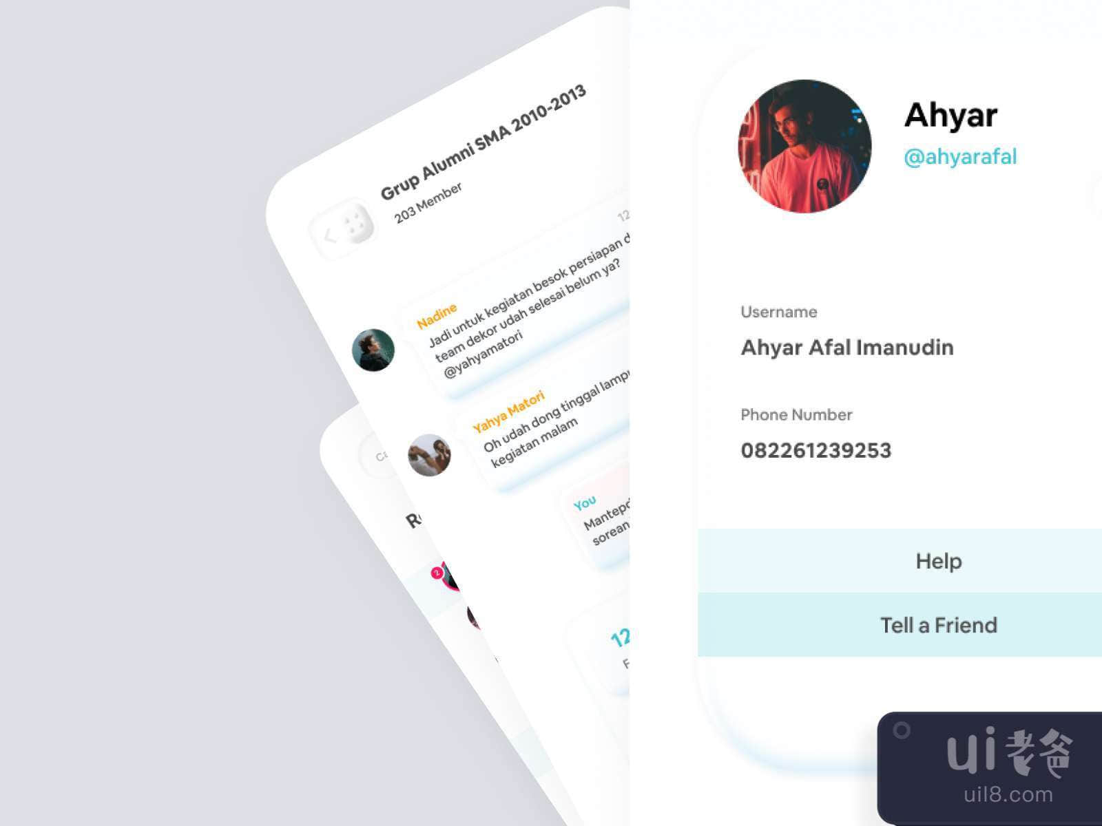 Roomies Chat App for Figma and Adobe XD No 3