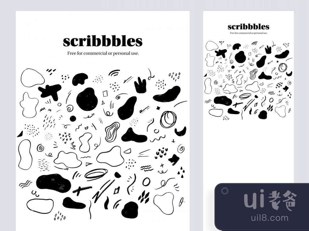 Scribbbles Illustrations for Figma and Adobe XD No 1