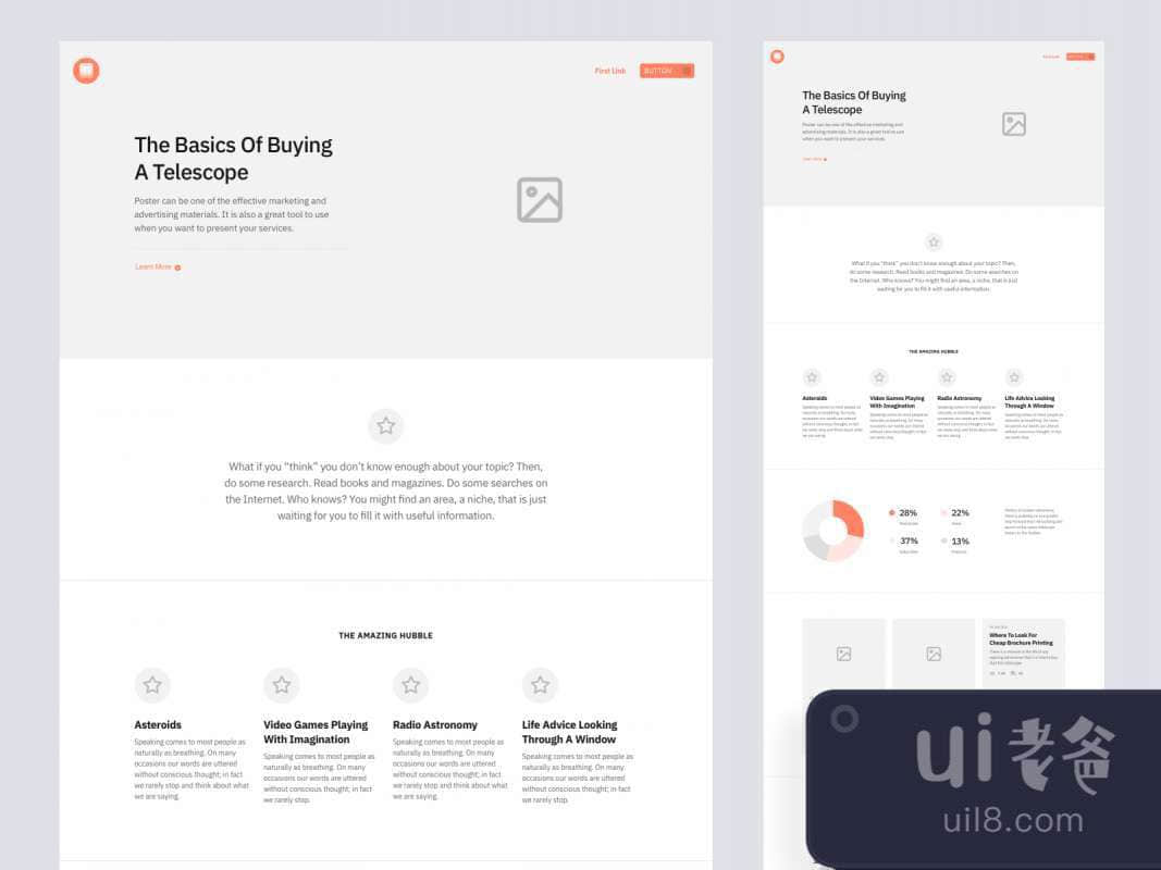 Sections - Landing Pages Wireframe Kit for Figma and Adobe XD No 1