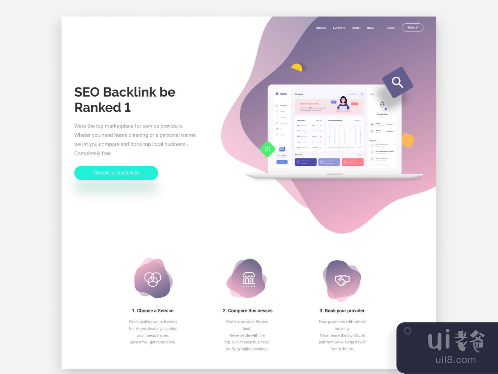 SEO Landing Page for Figma and Adobe XD No 2