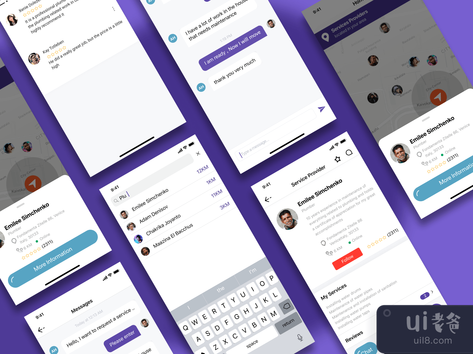 Services App UI Kit for Figma and Adobe XD No 3