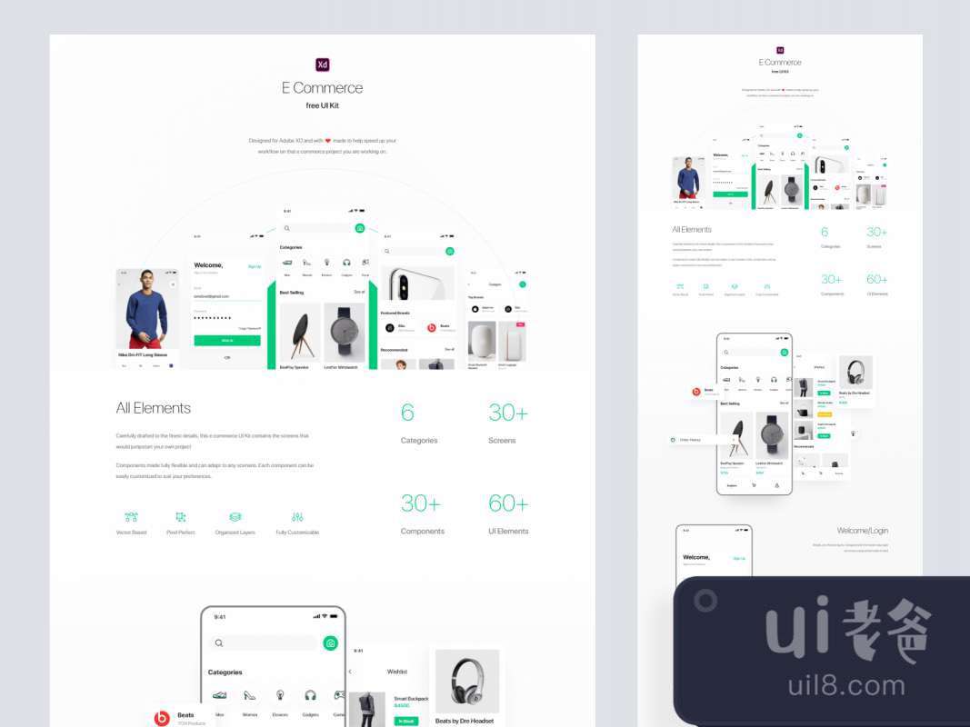 Shopping UI Kit for Adobe XD for Figma and Adobe XD No 1