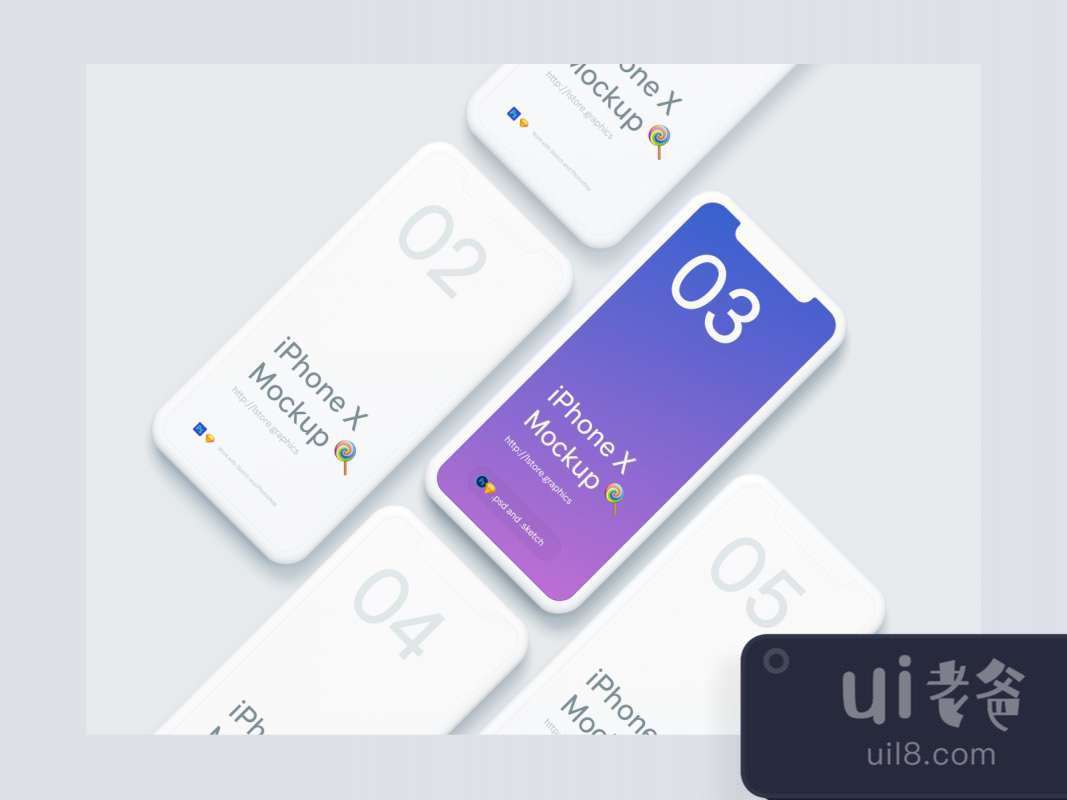 Simple iPhone X Mockups for Figma and Adobe XD No 1
