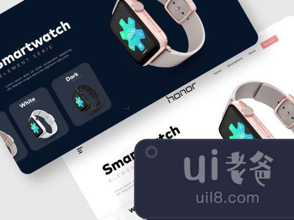 Smartwatch Concept Web for Figma and Adobe XD No 1