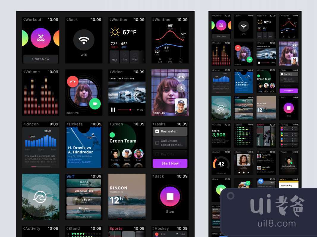 Smartwatch UI Kit for Adobe XD for Figma and Adobe XD No 1