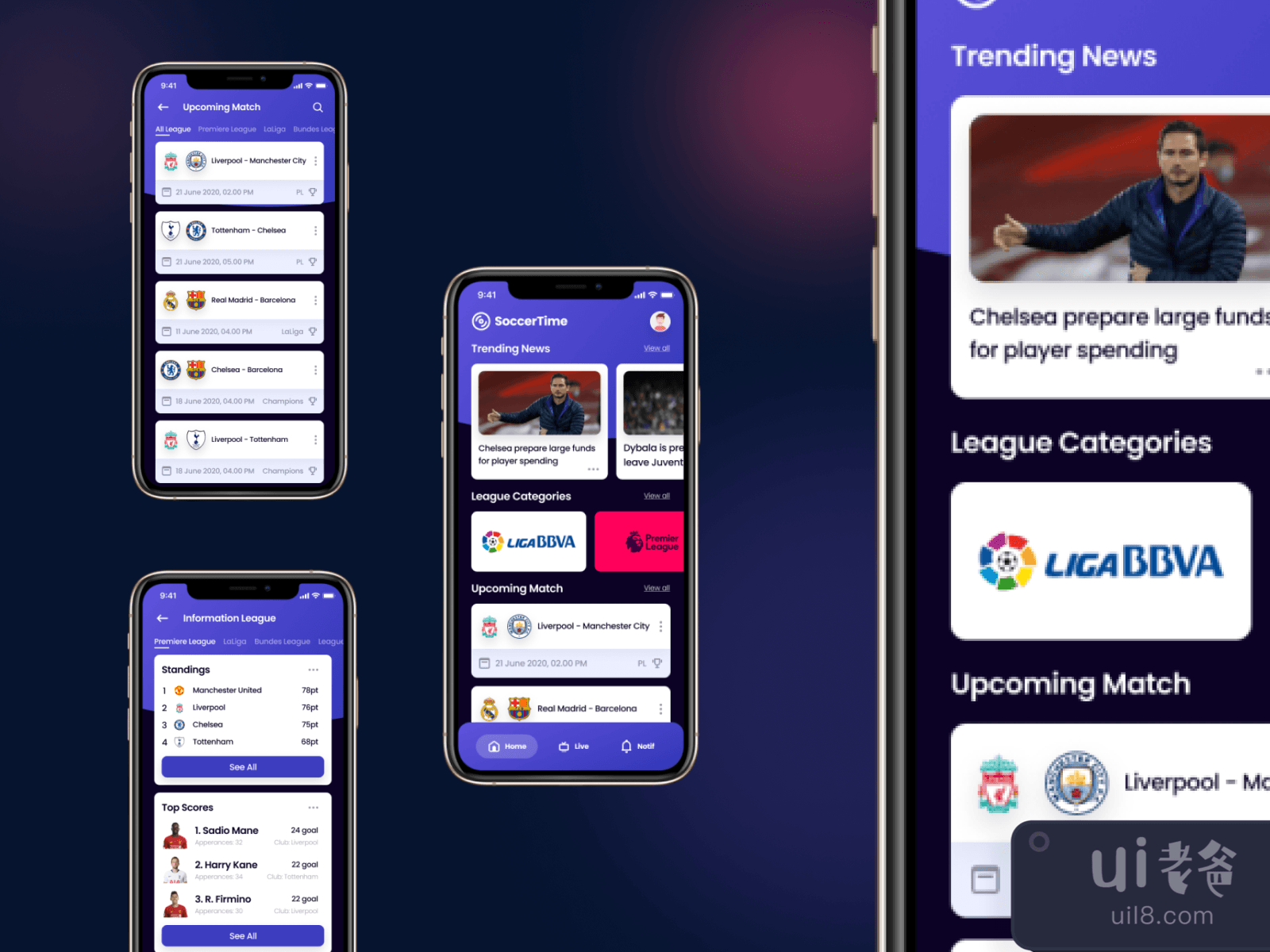 Soccer App for Figma and Adobe XD No 3