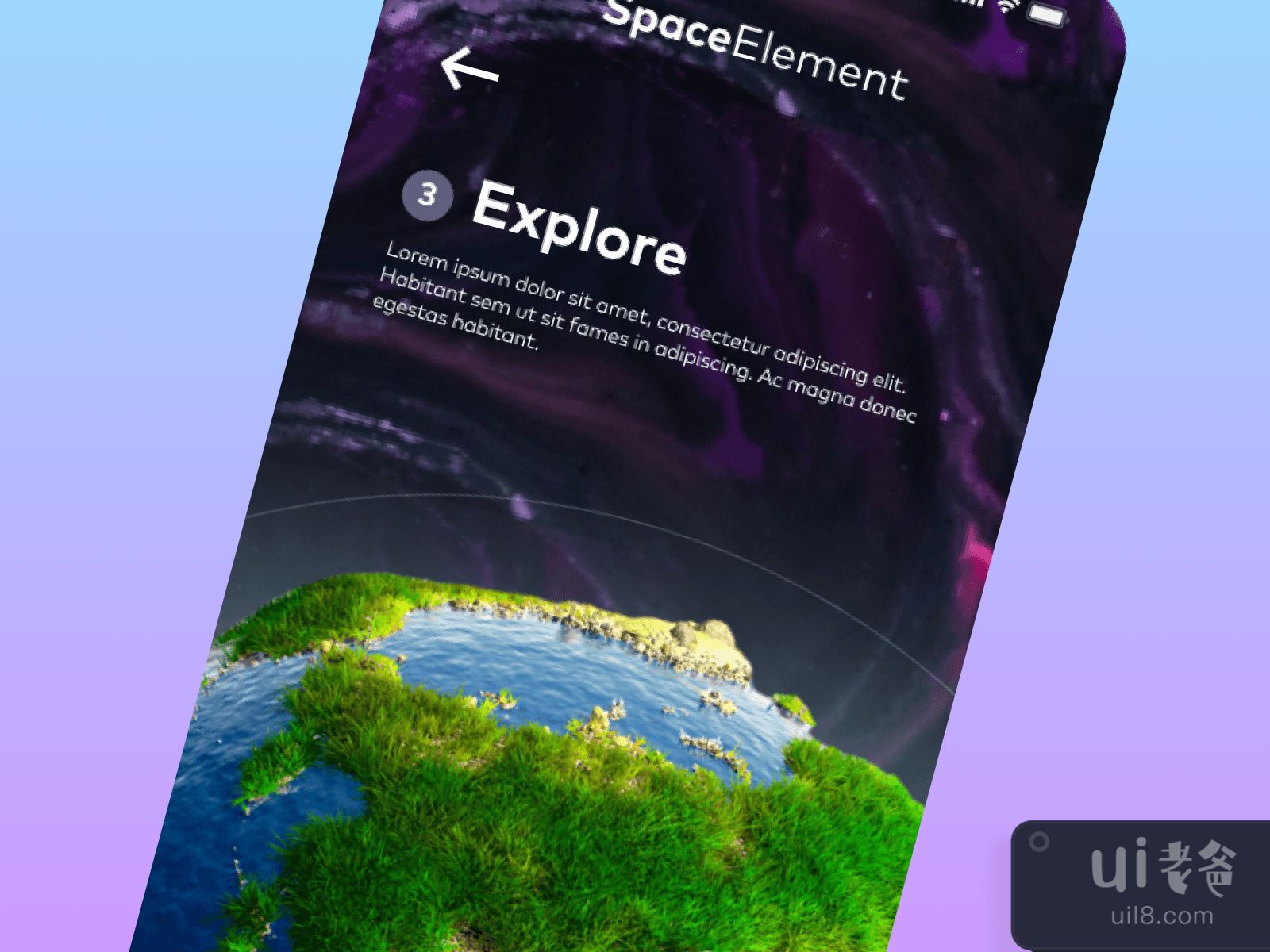 Space App Concept for Figma and Adobe XD No 3
