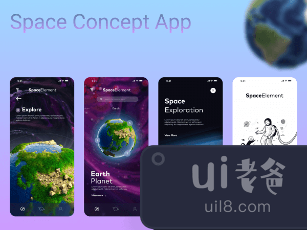Space App Concept for Figma and Adobe XD No 1