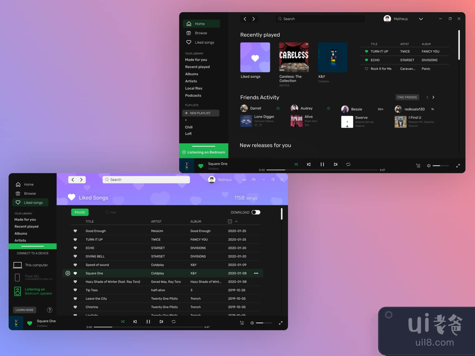 Spotify Desktop App Redesign for Figma and Adobe XD No 4
