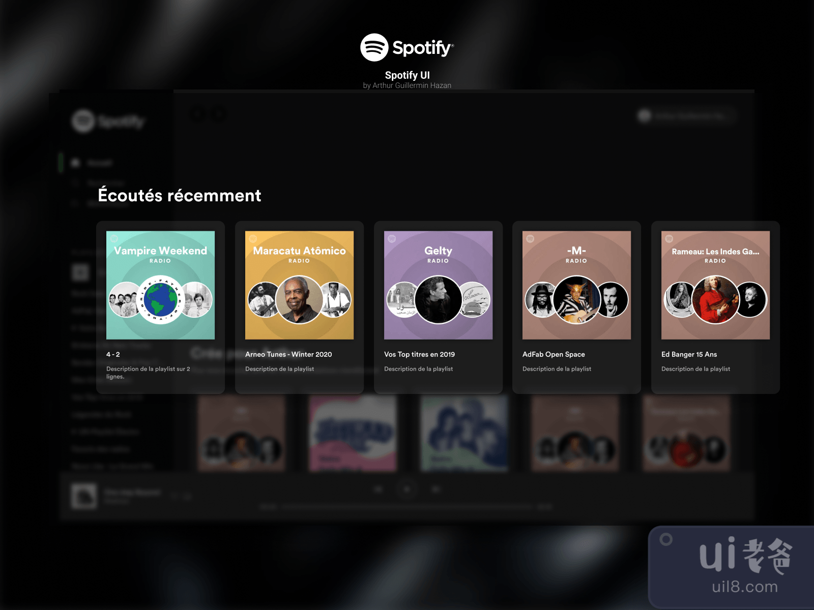 Spotify UI Kit for Figma and Adobe XD No 4