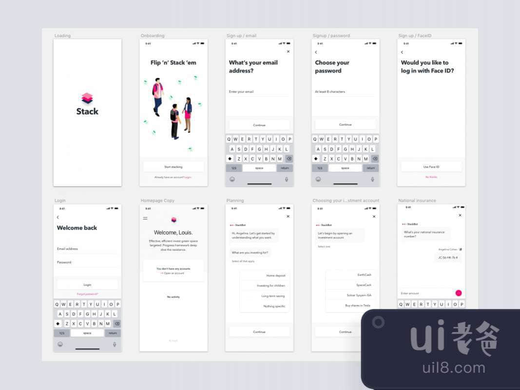 Stack UI Kit for Figma and Adobe XD No 1