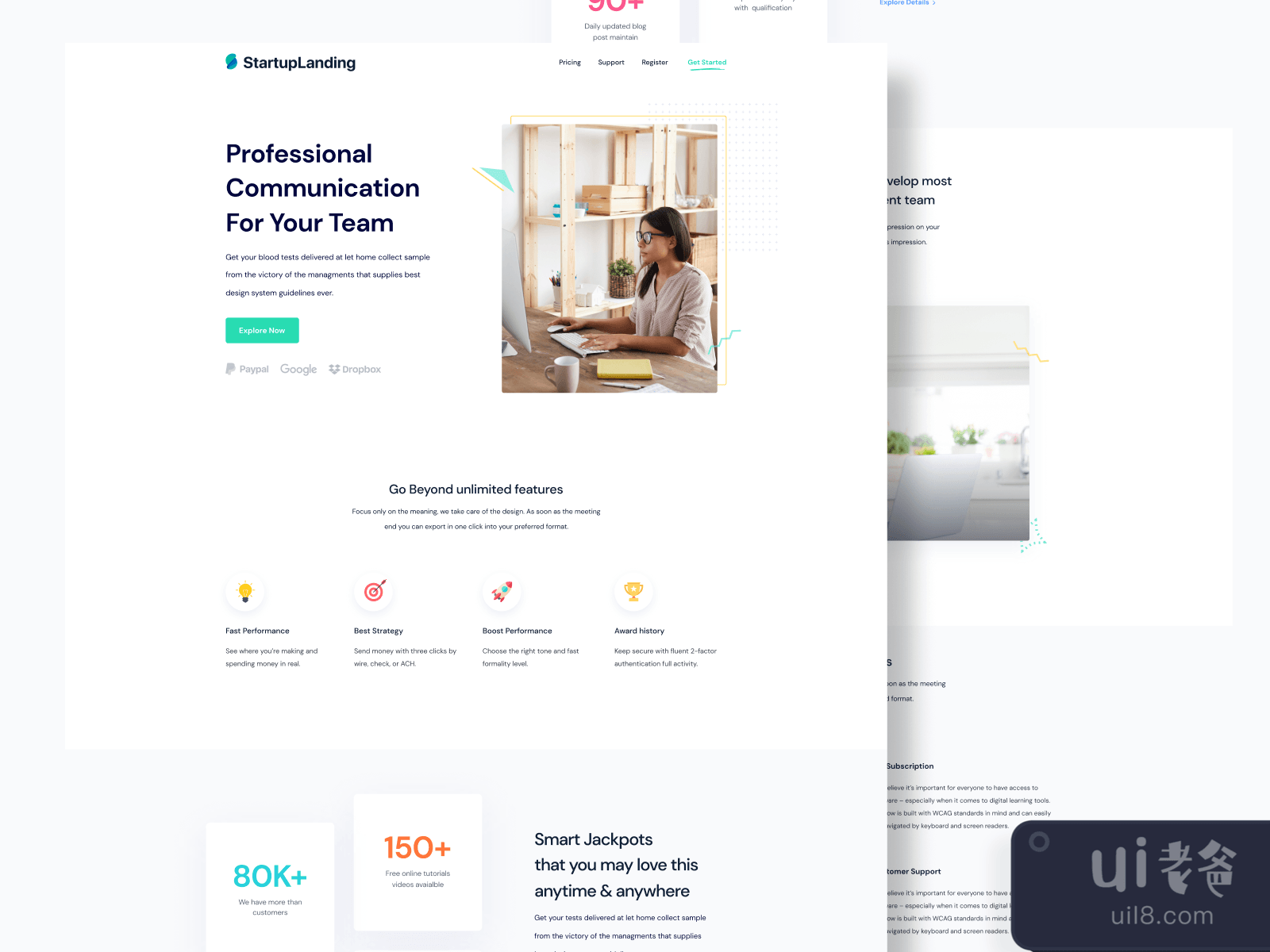 Startup Landing Page for Figma and Adobe XD No 4