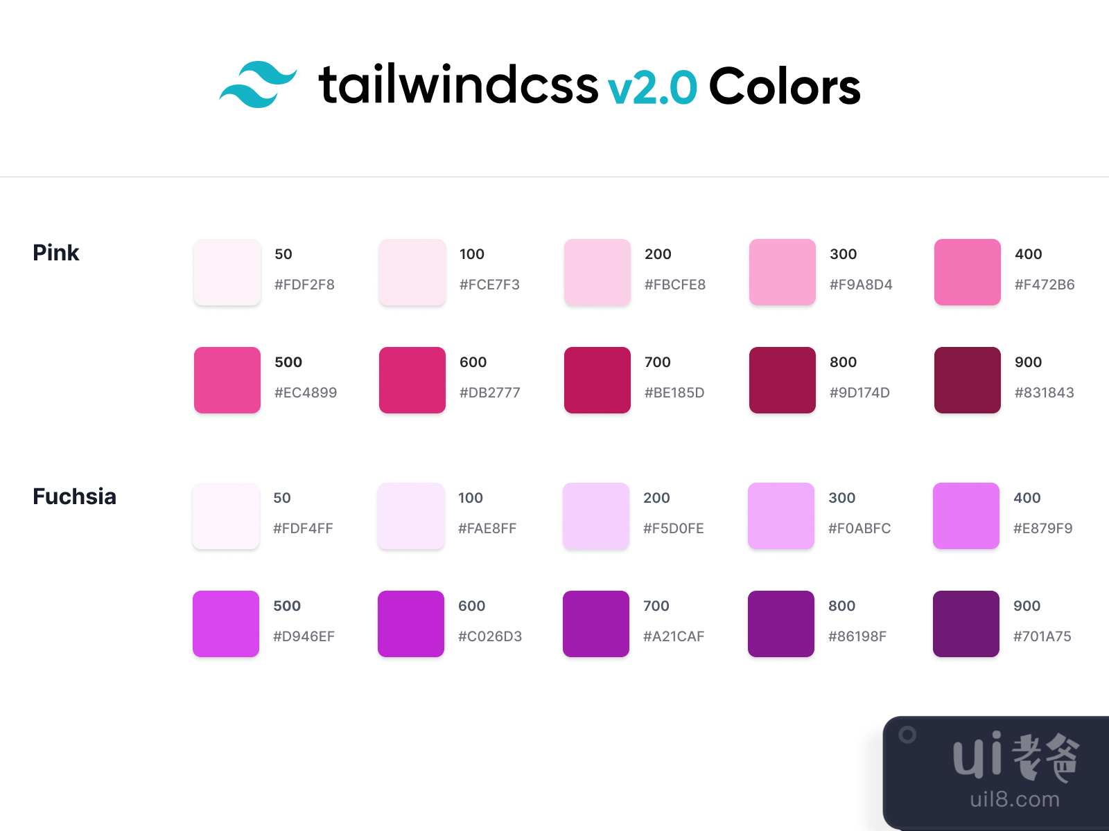 TailwindCSS Colors v2.0 for Figma and Adobe XD No 2