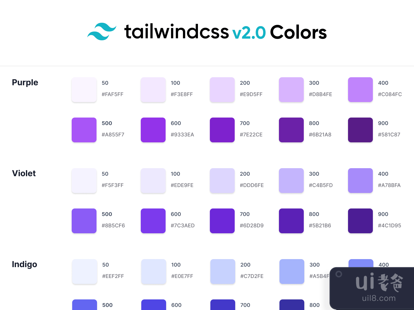 TailwindCSS Colors v2.0 for Figma and Adobe XD No 3