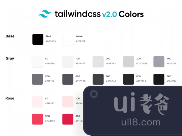 TailwindCSS Colors v2.0 for Figma and Adobe XD No 1