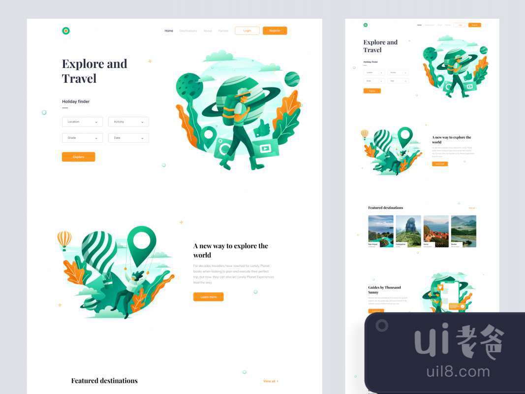 Tour and Travel Website for Figma for Figma and Adobe XD No 1
