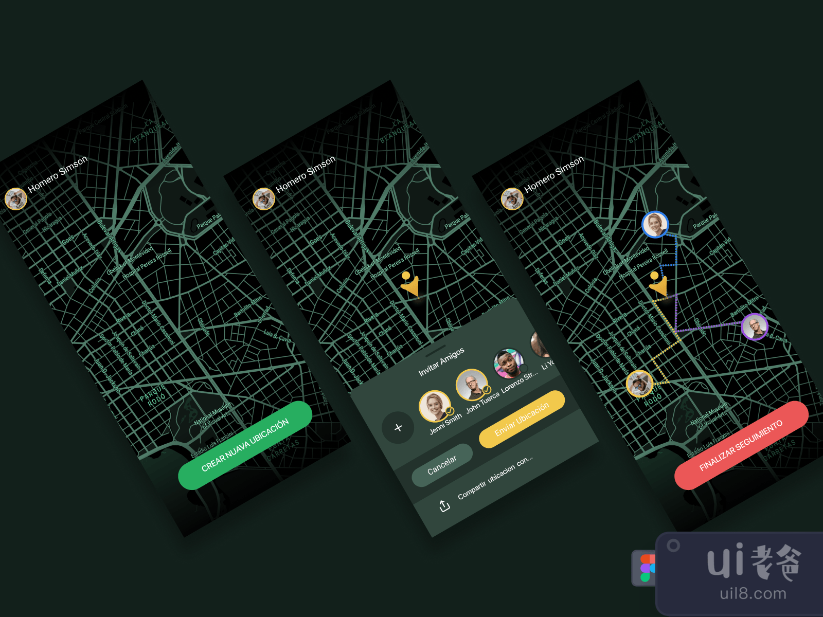 Tracking Map App for Figma and Adobe XD No 4