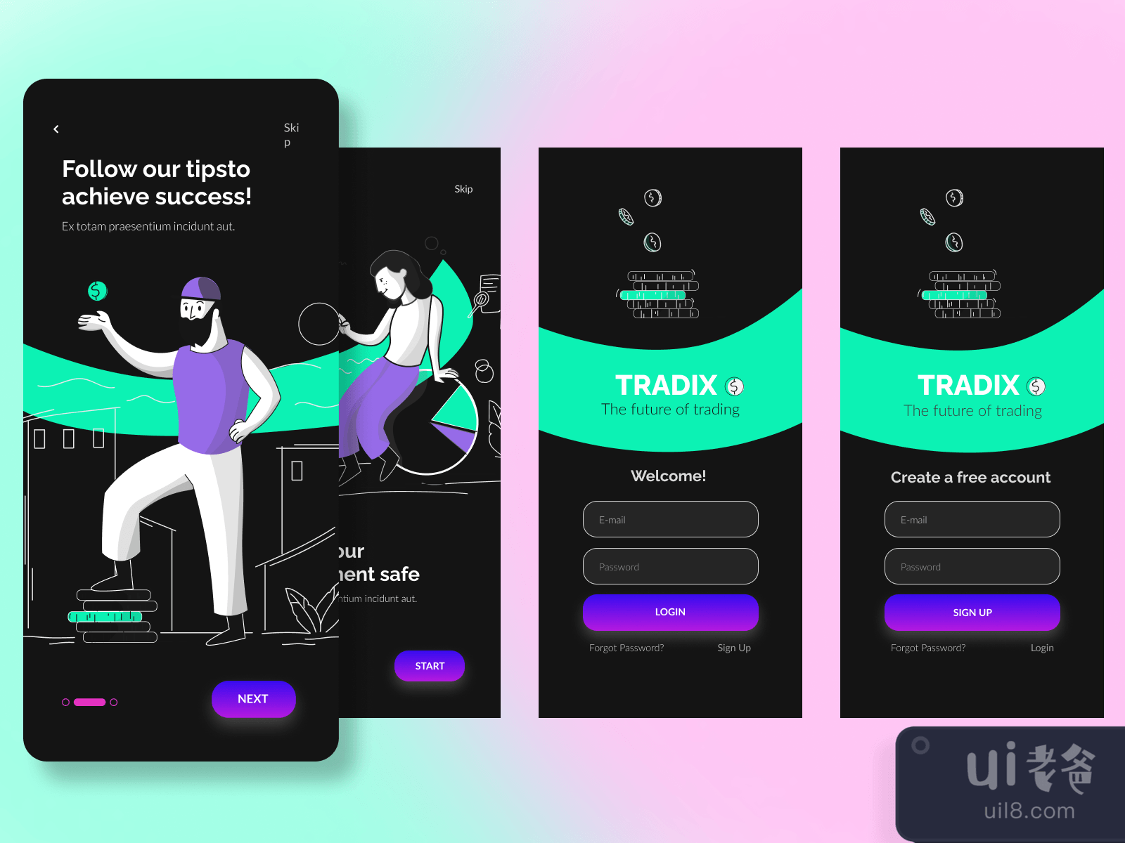 Trading App UI Kit for Figma and Adobe XD No 3