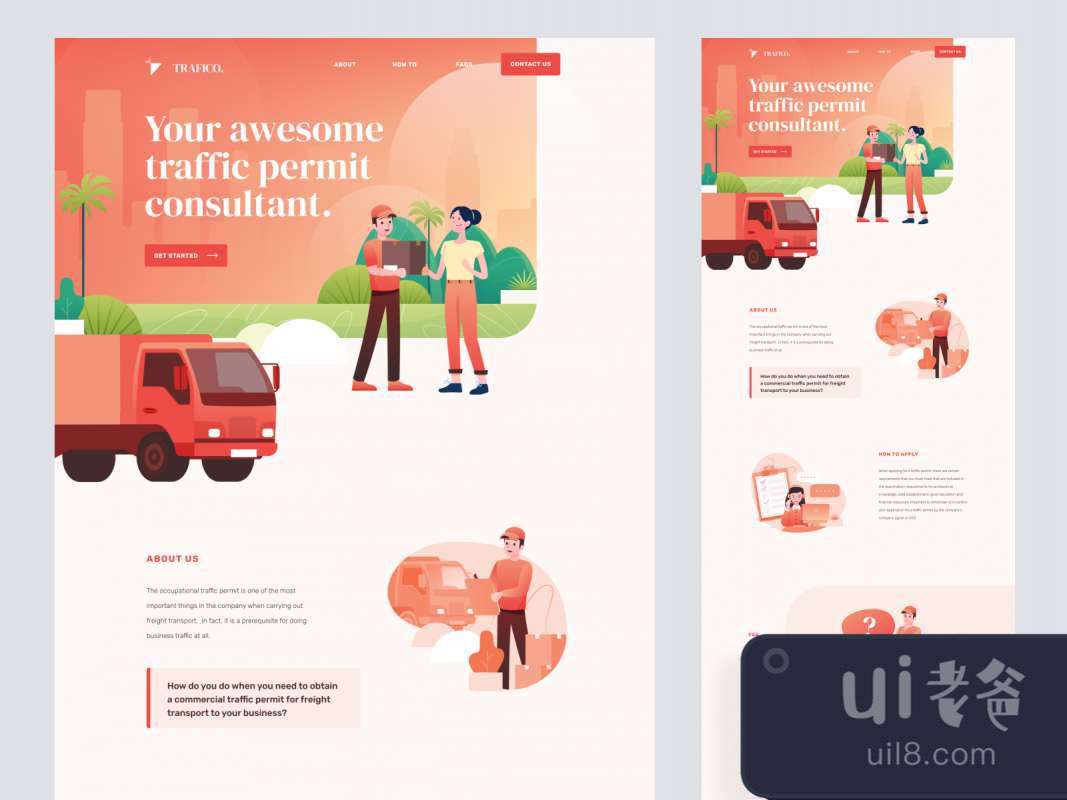 Traffico Landing Page for Figma for Figma and Adobe XD No 1