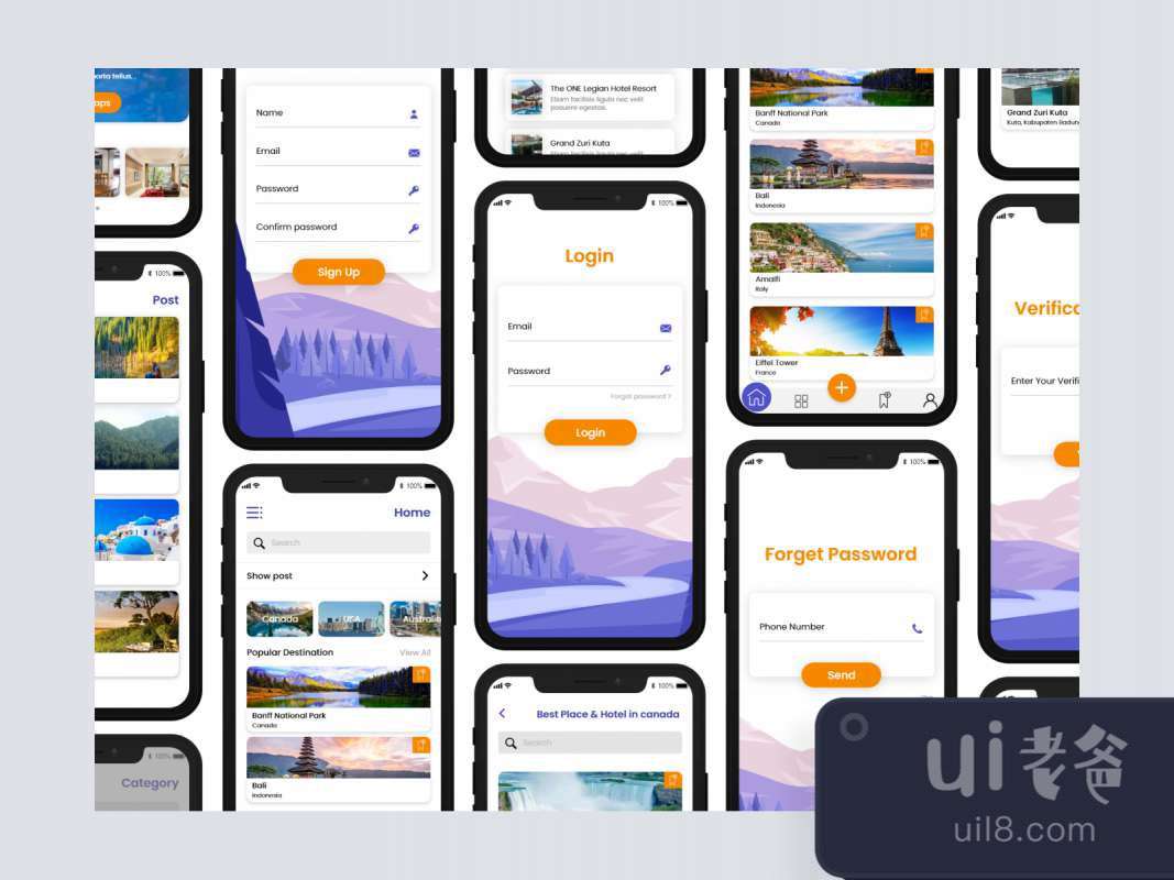 Travel App for Adobe XD for Figma and Adobe XD No 1