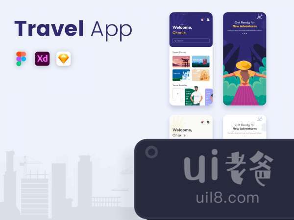 Travel App for Figma and Adobe XD No 1