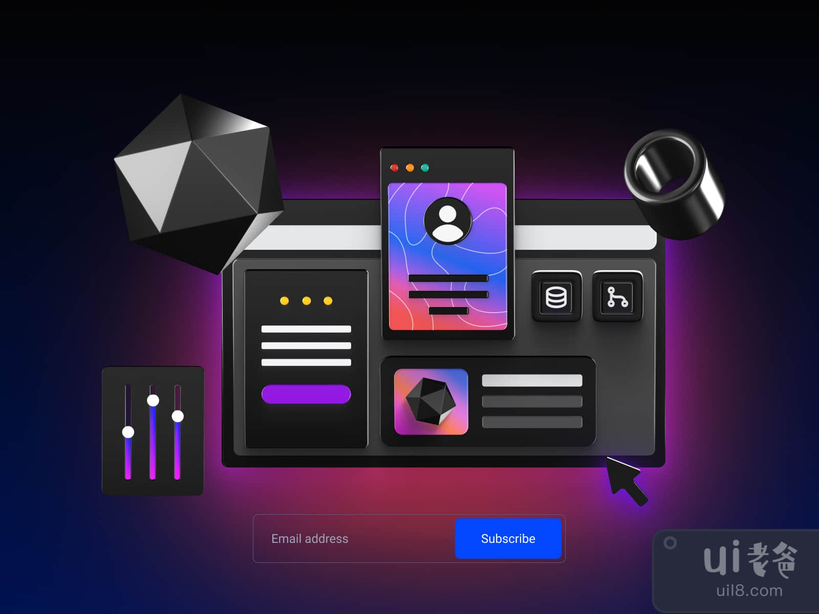 UI Kit for 3D Presentations for Figma and Adobe XD No 3