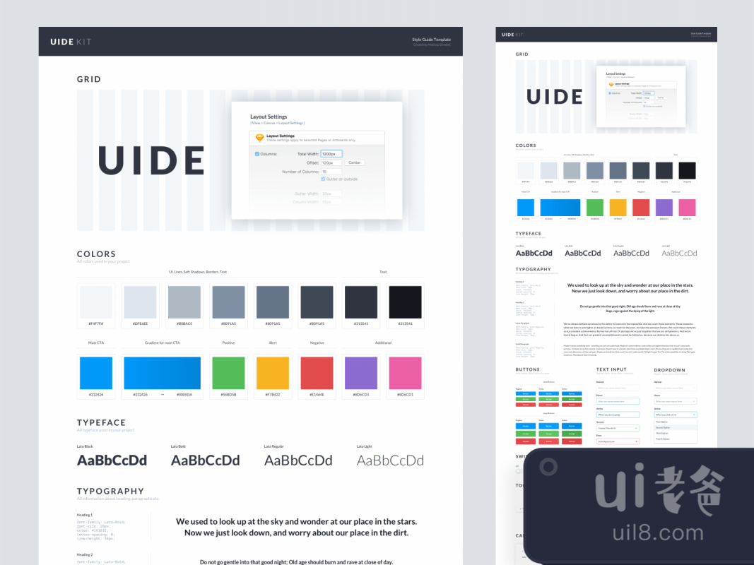 UIDE Style Guide UI Kit for Figma and Adobe XD No 1