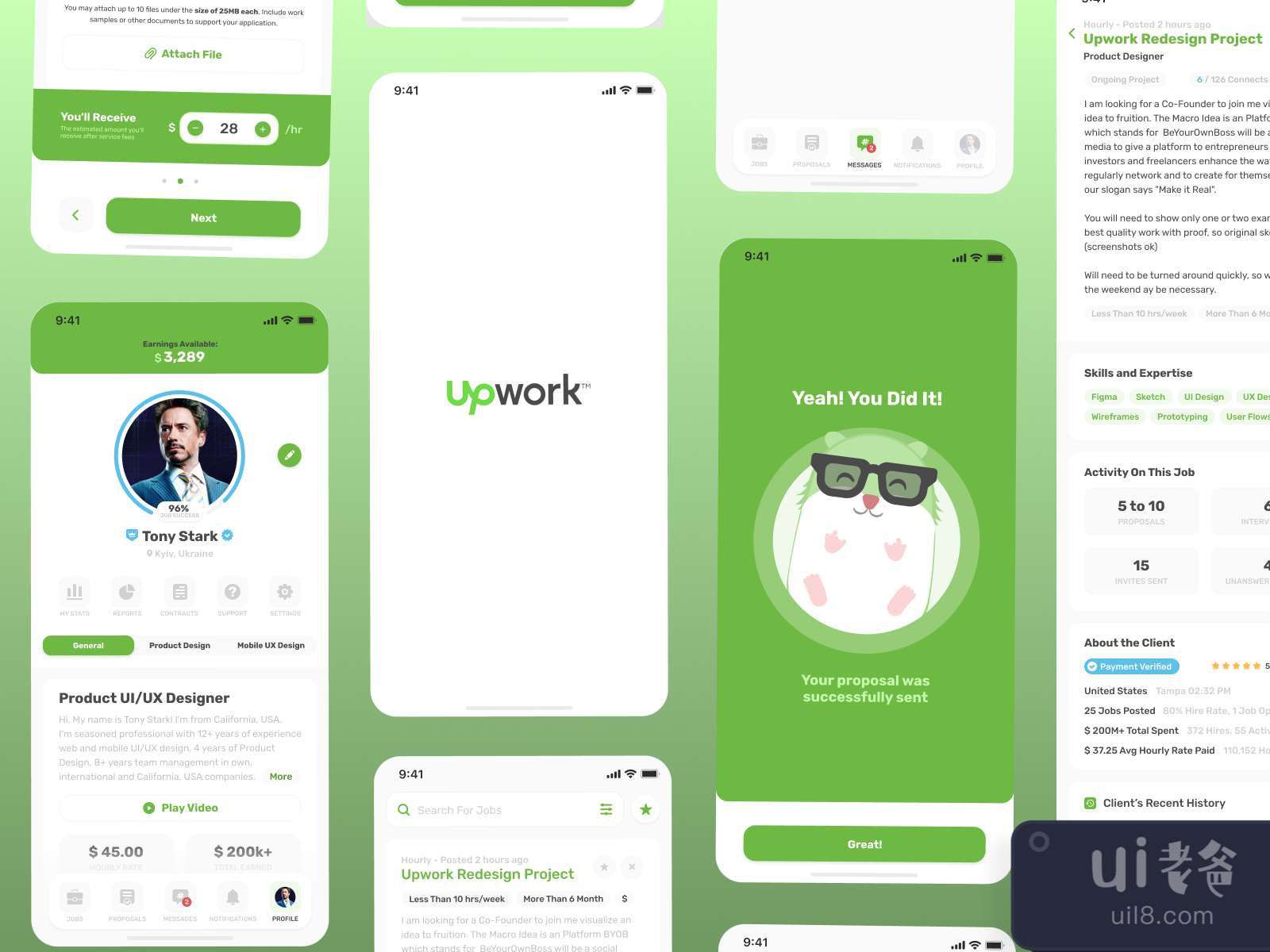 UpWork App Redesign for Figma and Adobe XD No 2