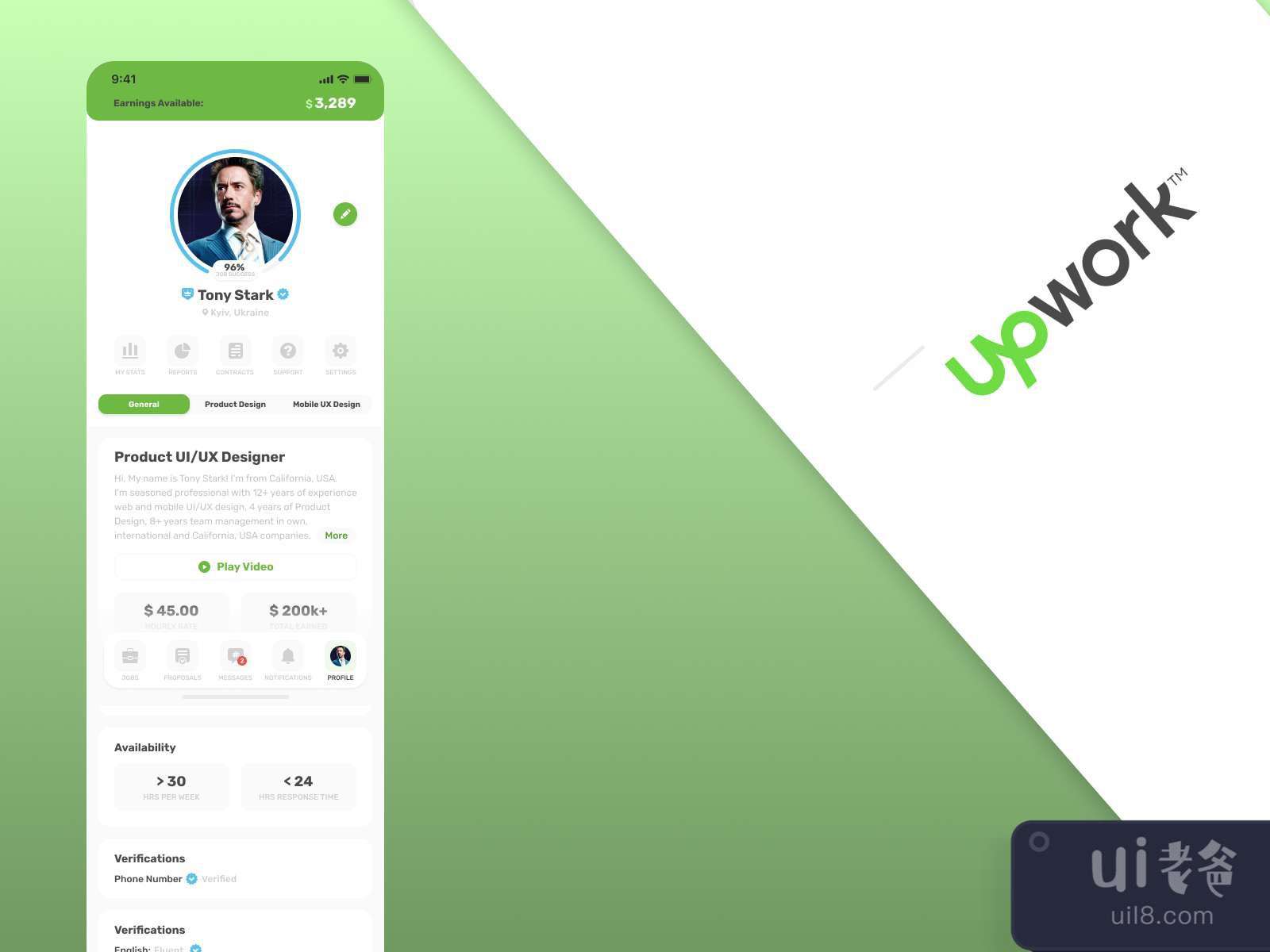 UpWork App Redesign for Figma and Adobe XD No 3