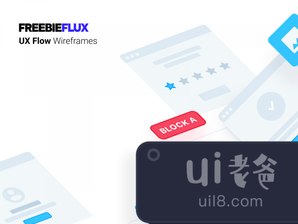 UX Flow Wireframes for Figma and Adobe XD No 1