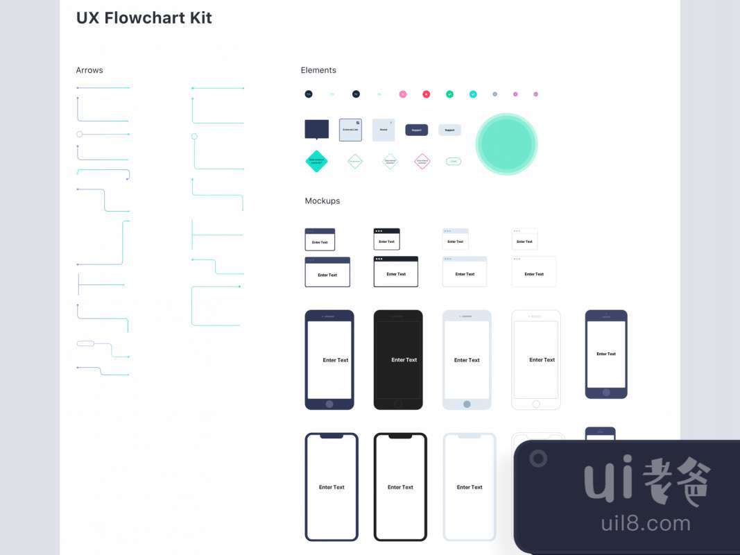 UX Flowchart Kit for Sketch for Figma and Adobe XD No 1