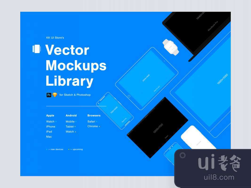 Vector Mockups Library for Figma and Adobe XD No 1