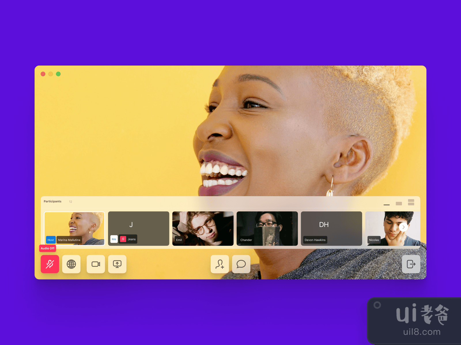 Video Conferencing App (for MacOS) for Figma and Adobe XD No 3