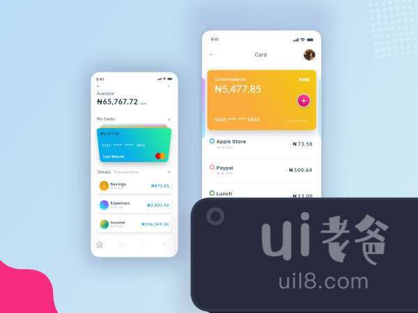 Wallet UI Concept App for Figma and Adobe XD No 1