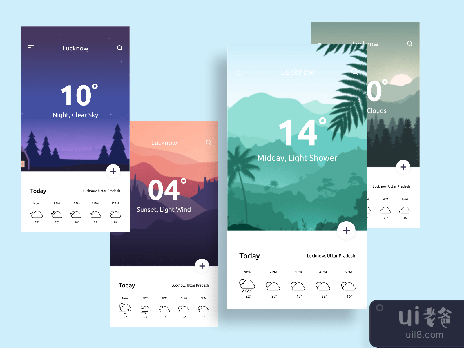 Weather App Cards for Figma and Adobe XD No 4