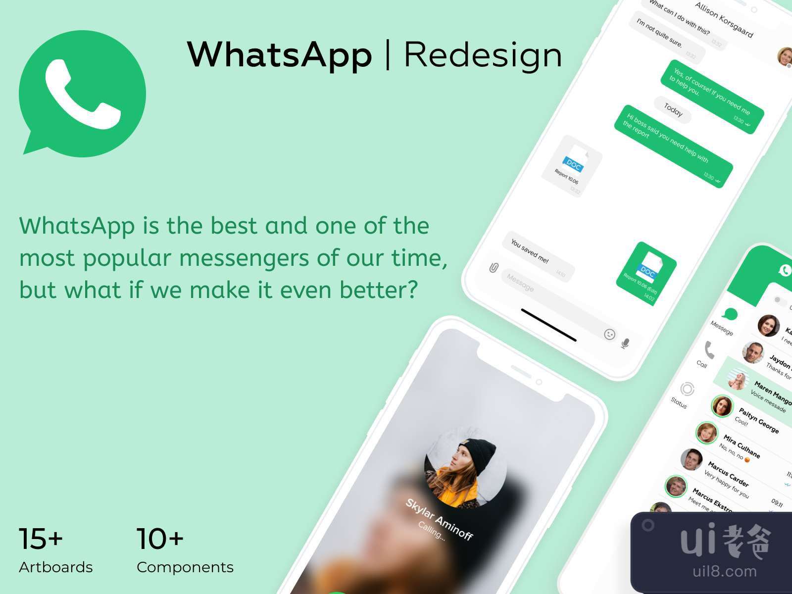 Whatsapp Redesign for Figma and Adobe XD No 2