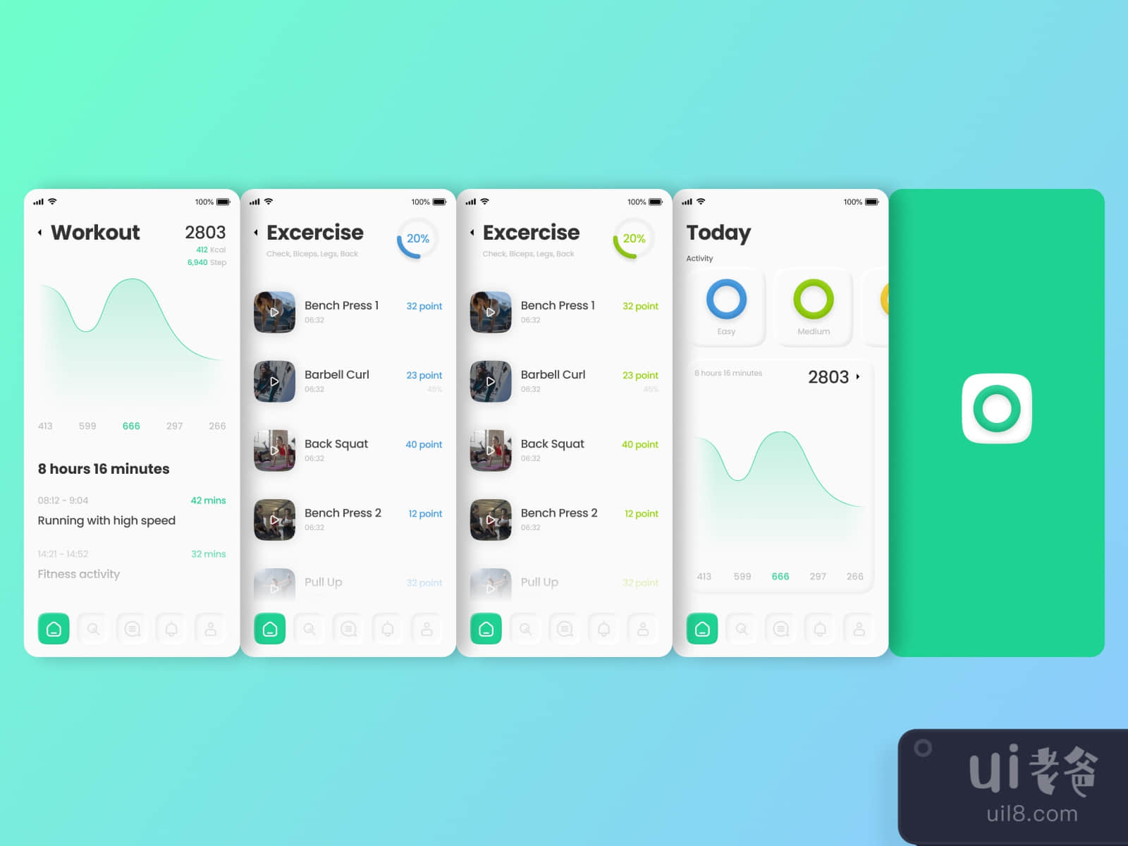 Workout App Concept for Figma and Adobe XD No 2