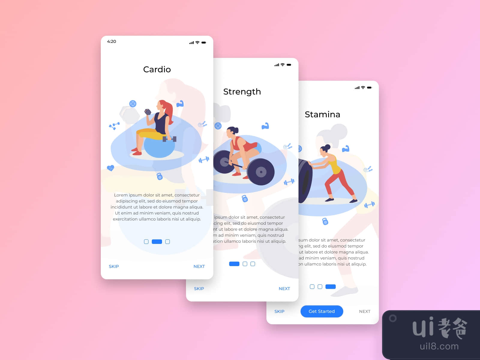 Workout Onboarding App for Figma and Adobe XD No 3