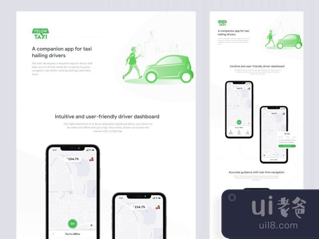 Yelow Taxi Driver App for Adobe XD for Figma and Adobe XD No 1