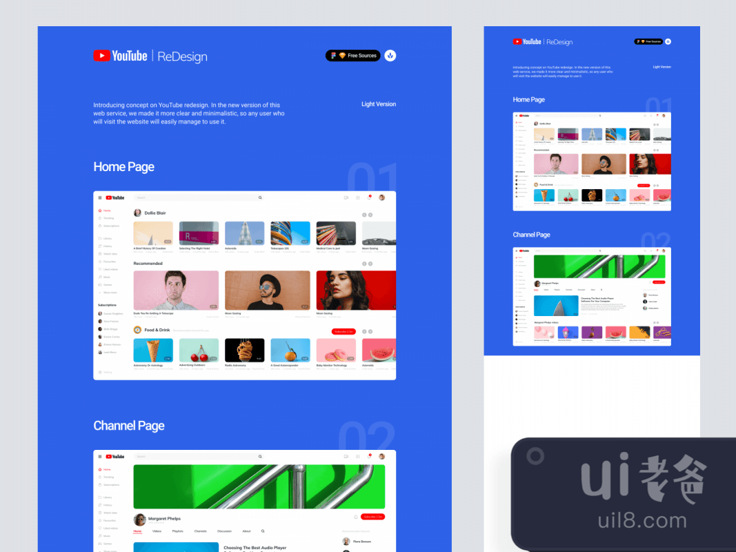 YouTube Redesign Concept for Figma and Adobe XD No 1