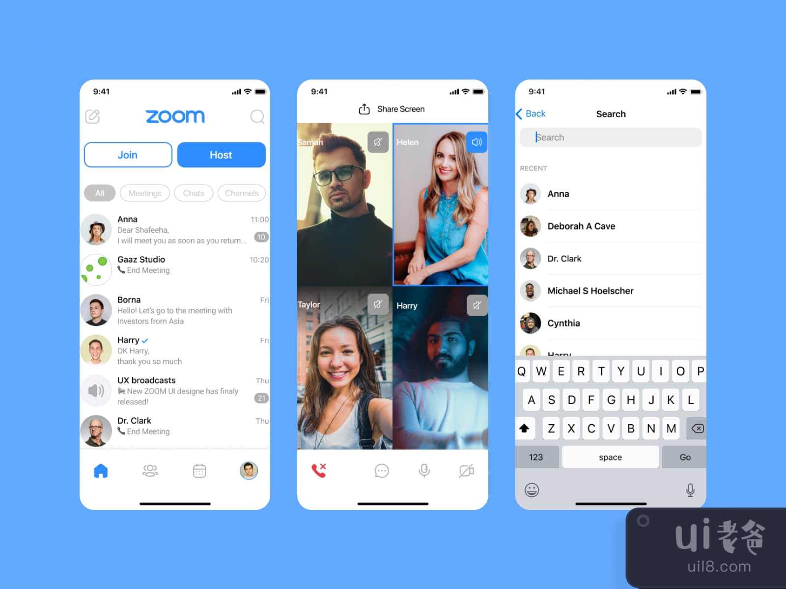 ZOOM Video Call App for Figma and Adobe XD No 2