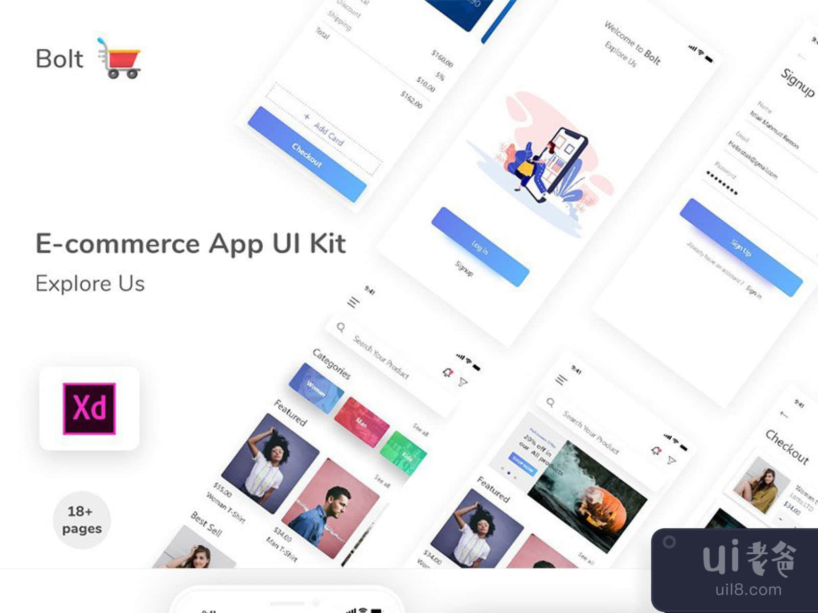 E-commerce UI App Design for Figma and Adobe XD No 1