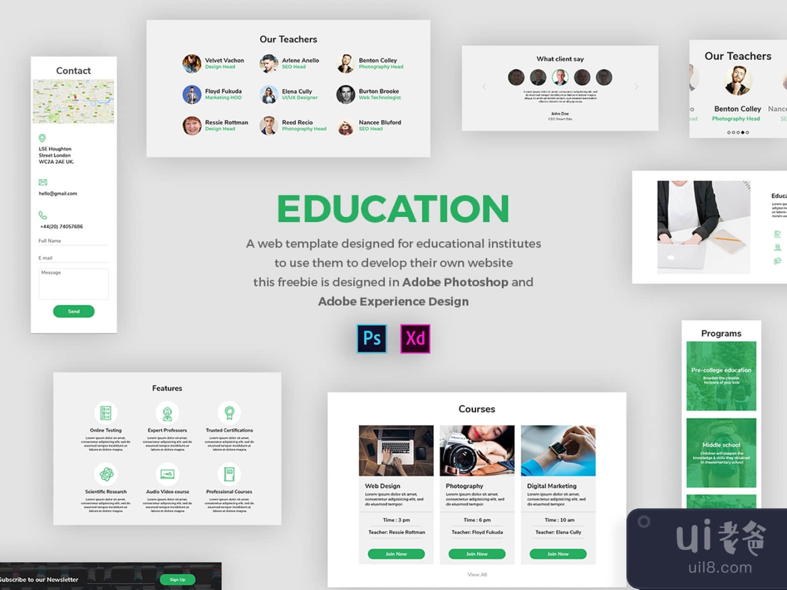 Education Web Template for Figma and Adobe XD No 1